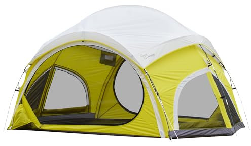 Vidalido Campingzelt für 3–4 Personen, mit 2 großen Netztüren, 4 Netzfenster, Familienzelte, doppellagig, wasserdicht, tragbar, einfach aufzubauen, Camping-Zelt, Segeltuch-Kuppelzelte für Camping