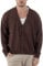 Cardigan Uomo Filo Scollo V Maglia Corta Maglioncino Giacca Cotone con Bottoni Casual (IT, Testo, S, Regular, Regular, Marrone)
