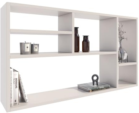 Per la vita Wandregal Weiß Milano – Schweberegal 3 Ebenen 109,2 x 18 x 60 cm - Bücherregal für Büro, Wohnzimmer, Schlafzimmer, Kinderzimmer - Multifunktionales Aufbewahrungsregal