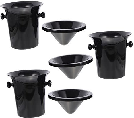 STOBAZA 3 Piezas Cubo De Hielo para Vino Negro De Asas Dobles para Cata De Vinos Escupidera Creativa para Bar Cubo para Verter