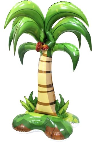 AYNKH 1Pcs Décoration Ballon Palmier de Noix de Coco Hawaii, Grand Ballon Arbre de Noix de Coco Debout,i, Arbre Gonflable de Plage, Adapté pour Plage Tropicale, Décoration de Fête Estivale