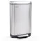 Crystals 30L Rectangular Slim Pedal Bin with Soft Close Lid – Compact Waste Bins for Bathroom, Kitchen, Toilet or Office – Hands-Free Rubbish Bin with Removable Inner Bucket, Modern Design (Silver)