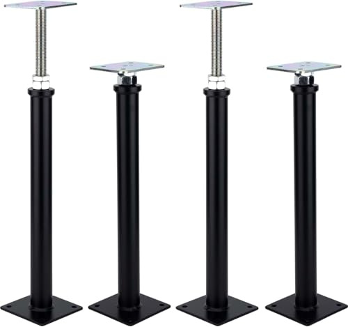 TTBDEHTK 4 Pack Adjustable Floor Jack, 42-52 cm, Mini Screw Jack, Floor Straightener,Level Supports