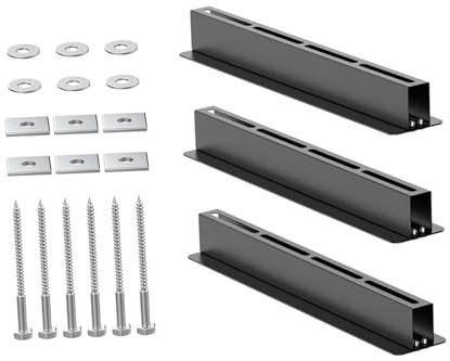 PawwJoy 3 x Decken-Abfalleimer, Aufbewahrungsregal für Garage, Organisation, Überkopf-Aufbewahrungssystem, Metallschienen, 43,1 x 7,6 x 5 cm