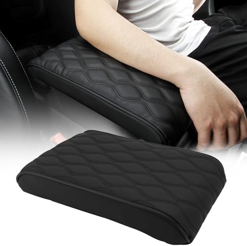 LPZMPZ Armlehne Auto Memory Cotton Car Armrest Box Pad, Auto Mittelkonsole armlehne Kissen, Auto Armlehnenkissen aus Leder, für Kompactwagen und Einige Limousinen der A-Klasse (Schwarz)