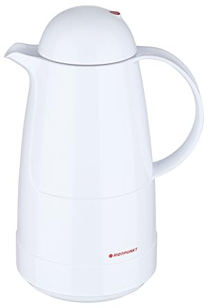 ROTPUNKT Isolierkanne 0,5L - Premium Kaffekanne Made in Germany I Hält bis zu 24 Std heiß I Warmhaltekanne für Kaffee und Tee (Christine 200, Alpine white)