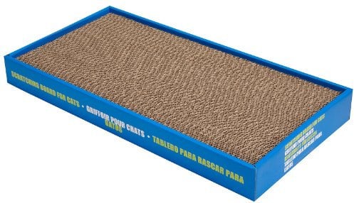 Catit Kratzpappe fuer Katzen, Kratzbrett aus Pappe, mit Katzenminze, breit, 46 x 22 x 5cm