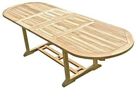 C&L JARDIN MJETAHENS Henua Table de Jardin en Teck Beige 180 x 120 x 75 cm 10/12 Chaises