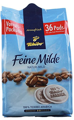 Tchibo Feine Milde Natur-Mild, Kaffeepads für alle gängigen Pad Maschinen, 36 Pads