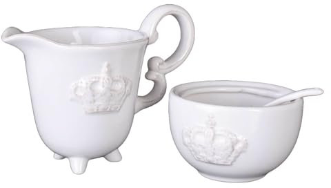 Milchkännchen Zuckerdose Shabby Chic Milch & Zucker Porzellan Weiss cw124 Palazzo Exklusiv