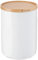 LE CREUSET Stoneware Canister with Wood Lid, 2.5 qt. (5.5 diameter), White