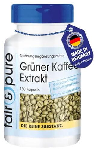 Fair & Pure® - Extrait de café vert 500mg - café vert hautement dosé et végan - 180 gélules
