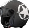 Premier Vintage Star9BM Motorradhelm, Schwarz matt, Schwarz/Weiß, Größe M