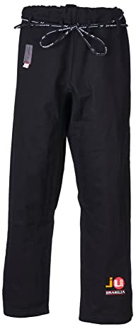 Ju-Sports Judohose Brasilia Schwarz I Massive Judohose mit klassischem Schnürbund mit spezieller Kordel I 100% Baumwolle I Auch für Sportarten wie Karate UVM.