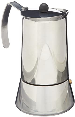 Monix Eterna Cafetera Italiana 10 Tazas, 350 W, 0.5 litros, Acero Inoxidable 18/10, Gris