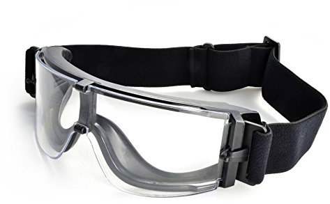 Ganzoo Taktische Schutz-Brille/Paintball Goggles/Airsoft Brille, transparent und verstellbar, Farbe: schwarz