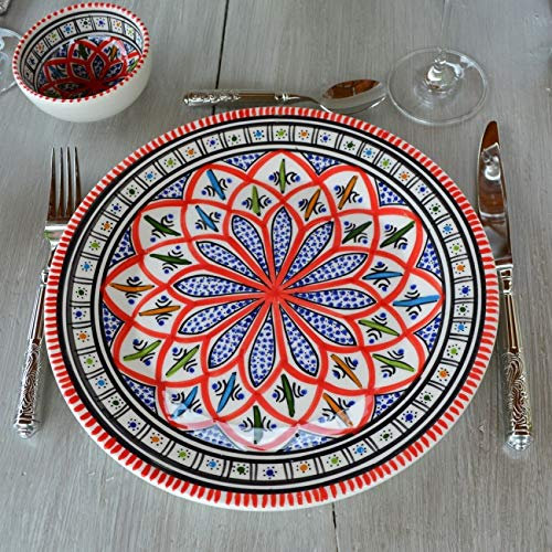Lot de 6 assiettes plates Bakir rouge - D 28 cm