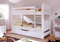 TiCAA Etagenbett, Kinderbett, Stockbett Funktionsbett für Kinder mit Treppe & Zwei Liegeflächen teilbar aus Kiefer Massivholz Weiß Bettgestell 90 x 200