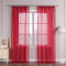 HongYa 1er-Pack Uni Gardine Transparenter Voile Schal Vorhang mit Kräuselband H/B 270/145 cm Rot