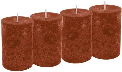 Unbekannt 4 Stumpenkerzen Kerzen Braun Marone Adventskranz Weihnachten Tischdeko Deko Hochzeit Kommunion Konfirmation