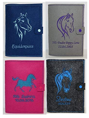 Equidenpass Hülle individuell gestalten - Wunschtext - Wunschfarben - Motivwahl