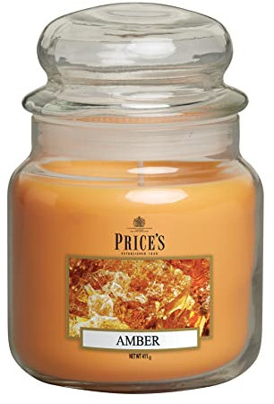 Price's Candles - Candela in Giara Media Amber - Durata Fino a 90 ore di Combustione