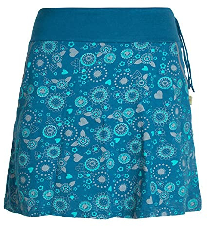 Vishes - Alternative Bekleidung - Kurzer Damen Hippie Blümchen-Rock aus Baumwolle mit Taschen