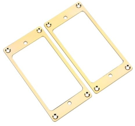 Alomejor Gitarren Tonabnehmer Rahmen 2Pcs Metallflacher E-Gitarren Humbucker Ring für Musikinstrument Zusatz