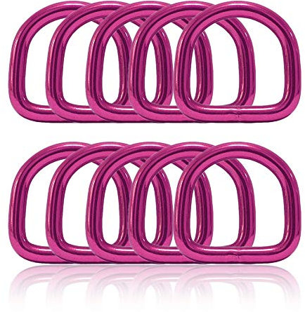 Ganzoo D - Ring aus Stahl, 10er Set, Innenmaß 21mm, Materialstärke 4mm, DIY Hunde-Halsband, nichtrostend, geschweißt, Ideal mit Paracord 550, Farbe pink