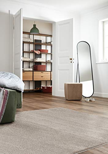 Schöner Wohnen Kollektion pflegeleichter Wohnzimmer Teppich Pure — antistatischer Flur Teppich — Kurzflorteppich — (67x130cm, beige)