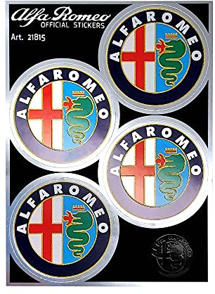 Alfa Romeo 21815 Aufkleber Offizielle 4 Logos 80er Jahre 48 mm, Chrom