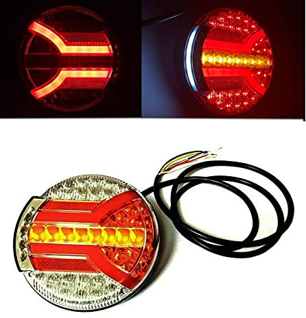MelTruck LED Rückleuchte 4 Funktionen Heckleuchte ⌀140 12V 24V rund Anhänger LKW PKW IP68