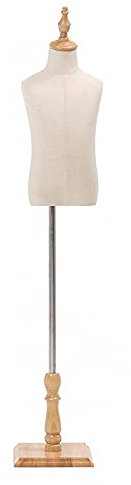ZRY Schneiderpuppen Weibliche Torso Schaufensterpuppe Leinen Kinder Schneiderbüste Bekleidungsgeschäft Requisiten, Höhe Einstellbar Massivholzbasis, 4 Stile (Color : B, Size : 2 Years Old)