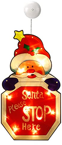Bseical Weihnachtsbeleuchtung Innen Fenster LED Warmweiß, Batterie Kabellos Weihnachtsbaum Lichterkette, Weihnachtsdeko Weihnachtsbaumschmuck Weihnachten Weihnachtsgeschenke (Santa C)