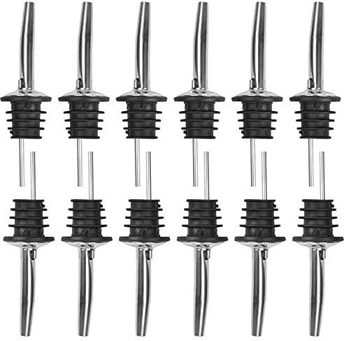 12 Pezzi Acciaio Inox Bottiglia Versatori, Versatore per Bottiglia Versatori Beccuccio Conico Liquore Bottiglia Versatore, Olio Conico Versatore per Liquore Vino Succo Cocktail Spirito Bevande Olio
