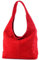 modamoda de T150 Damen Schultertasche Shopper Large aus Wildleder handmade in Italy, Farbe:Rot2021