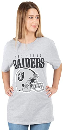 NFL Las Vegas Raiders T-Shirt Womens Damen American Football Graue Oberseite