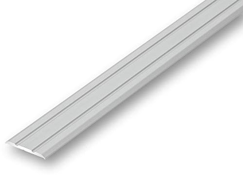 (8.08EUR/m) Übergangsprofil 25 x 1180 mm silberfarben selbstklebend flach | Ausgleichsprofil | Nahtdeckprofil | Laminat Türprofil | Alu Leiste