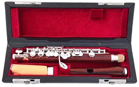 Zengxue Querflöte Anfänger KOCOBOLO Holz Piccolo C Key Cupronickel Halbgröße Flöte Silber Überzogenes Körpermaterial Ebenholz