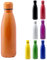 TIENDA EURASIA® Botella de Agua de Acero Inoxidable, 790 ml, con Tapón de Seguridad, Acabado Mate, Bidon para Camping, Gimnasio, Oficina, Botella Resistente, Color Naranja
