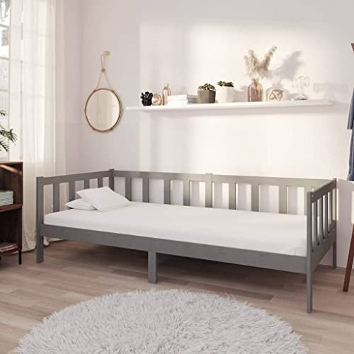 Rillbus Tagesbett 90x200cm | robuster Bettrahmen Bett mit Lattenrost, Matratze inkl. Bezug waschbar, Gästebett Bettsofa für Wohnzimmer Schlafzimmer, Massives Kiefernholz, PU-Schaumstoff L47