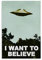 Hellove UFO Alien-Poster I Want To Believe, dekoratives Gemälde, Leinwand, Wandkunst, 20 x 30 cm, Wohnzimmer, Science-Fiction
