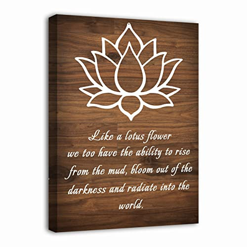LZIMU Lotus Flower Leinwandbild Inspirierende Zitate Poster Spa Bild Drucke Wanddekoration für Yoga Meditation Spirituelle Raumdekoration(Lotusblume-2(40.00 x 60.00 cms))