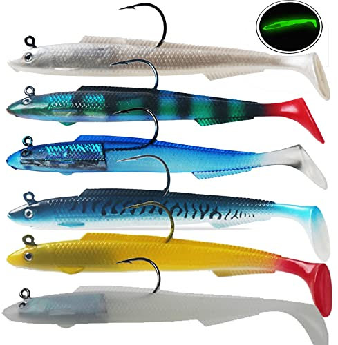 Njord Kalastus Gummifische mit Jigkopf 12cm 15g | Zander Gummiköder Zander | Gummifische Zander Köder Gummifisch Set | Gummiköder Angelköder Set Raubfisch Köder