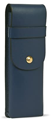 Betterday Studio - Leather Pen Case - Slim Fountain Pen Organiser, Aesthetic Office Desk Accessory, Portable Case (Blue)