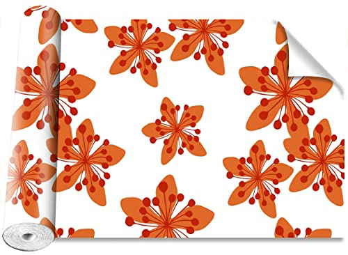 Tulup 3D Wall Art for Living Room Wallpaper Roll Kitchen Bedroom Wallpaper On The Wall Modern Murals 40.1x27.56 in/104x70 cm - Floral Pattern