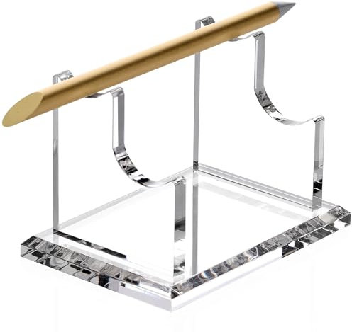 SANRUI 2 Tier Acrylic Pen Holder Display Stand, Fountain Pen Pencil Makeup Brush Rack, Ballpoint Pen Showholder, Paintbrush Drying Rack Organizer Desk for Home School Office or Store Use