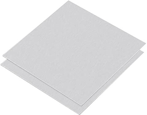 sourcing map Hoja de aluminio 1060, placa de aluminio rectangular de 100 mm x 100 mm, 1 mm de grosor, con película protectora, 2 unidades