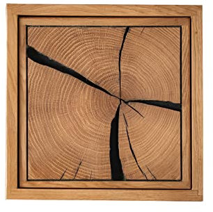 Wandregal Eiche massiv geölt (BxHxT 34x34x20 cm) inkl Holztür Würfelregal