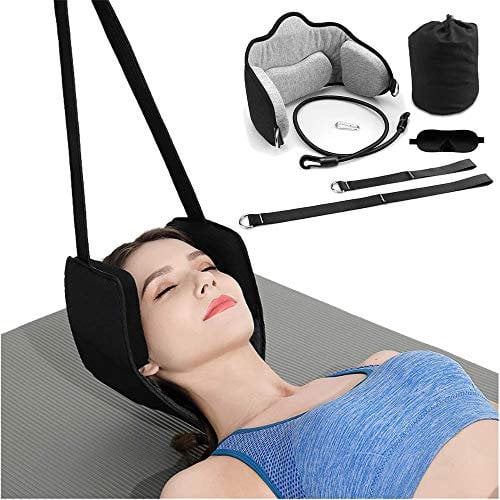 OXFUZZ Nacken-Kopf-Hängematte, Schmerz-Hals-Traktionsgerät, Nacken-Kopf-Traktionsgerät Schulter, ideal für Physiotherapie und Nackenschmerzenlinderung, mit kostenloser Schlafmaske